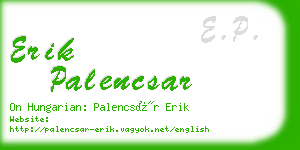 erik palencsar business card